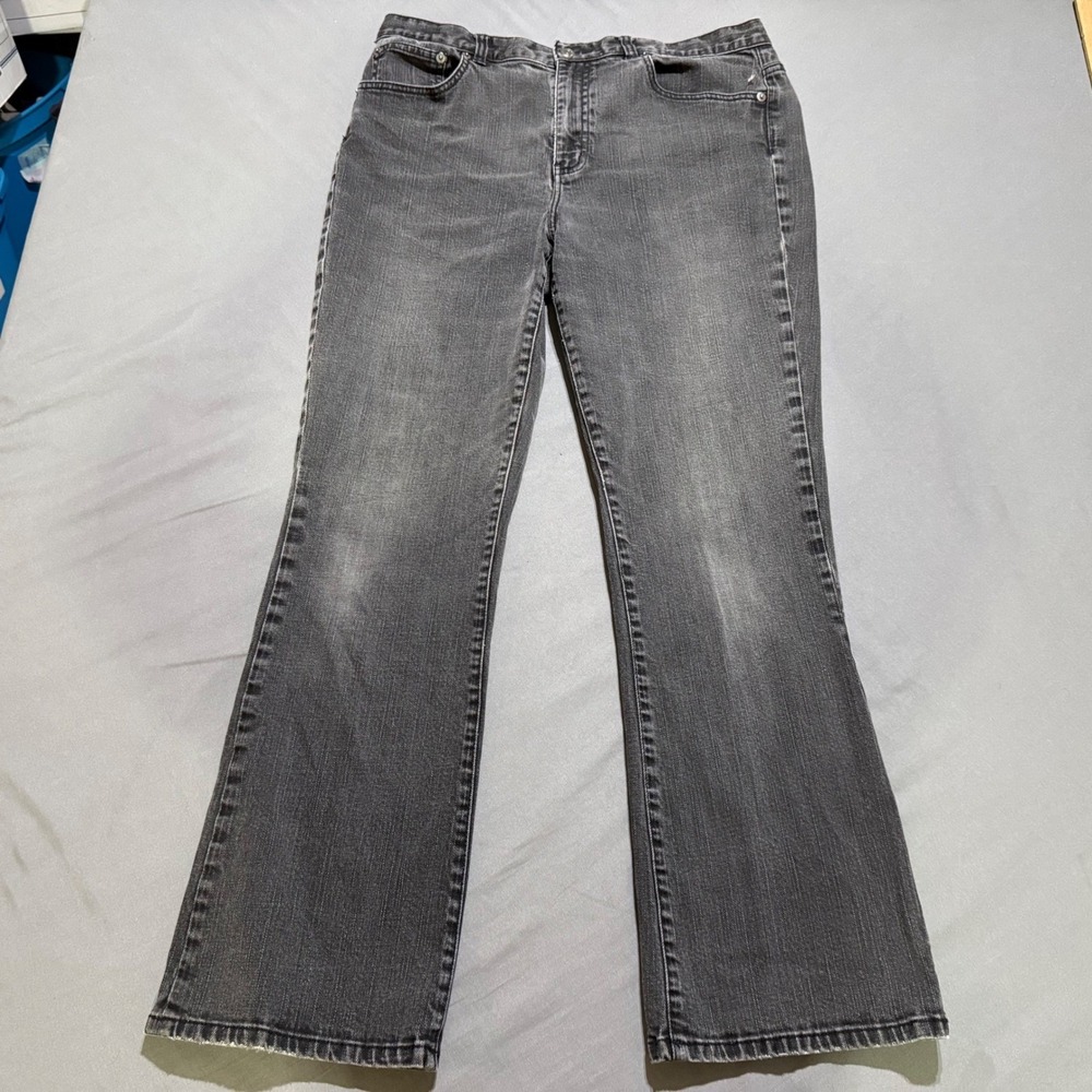 Lauren Ralph Lauren Jeans Women 12 Black Bootcut Flap Pocket Embroidery Denim
